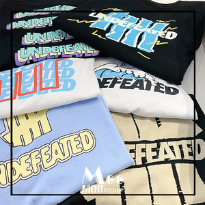 韩国设计师品牌22春undefeated五道杠韩版立体字母时尚休闲t恤