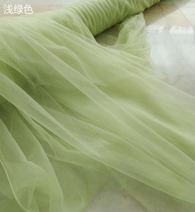 墨绿奶咖浅绿色软网纱拍照写真婚礼背景布置软网婚纱礼服透明面料