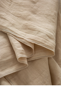 米黄汉麻面料盐缩砂洗蓬松高密度布料汉麻大麻面料 本色汉麻