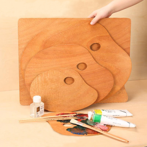 丙烯画工具封油木制调色盘易清洗密封写生实木调色箱调色盒调色纸39人