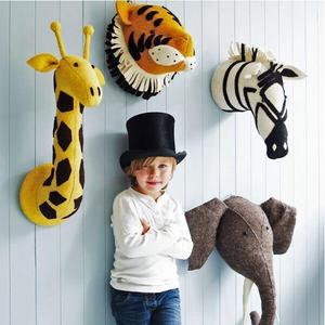 ins北欧儿童房鹿头挂件背景墙立体动物头装饰幼儿园壁挂拍照道具