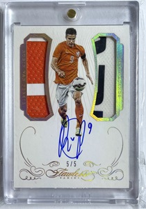 球星卡 足球 帕尼尼 panini 手提 范佩西 签字 球衣 5编 荷兰曼联