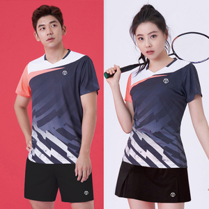夏季新款速干羽毛球服套装女乒乓球运动比赛短袖男上衣T恤团队服