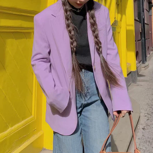 mia瑞典直邮arket 22年新百搭丁香紫一粒扣西装外套1029561010