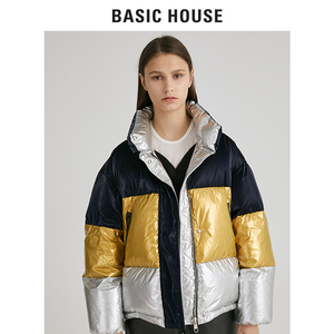basic house/百家好女装冬季时尚保暖工装风棉服夹克