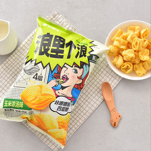 orion/好丽友浪里个浪玉米味 65g休闲食品办公膨化零食干脆面薯片