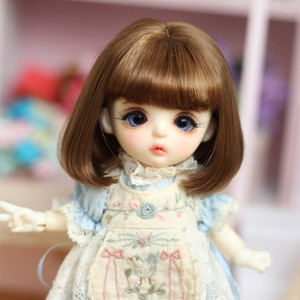 【公主范】1/3/4/6/8分bjd娃用假发齐刘海短梨花卷内扣空气刘海毛