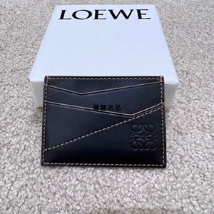 正品现货 loewe/罗意威 男士几何立体印花全皮黑色卡包c510320x03