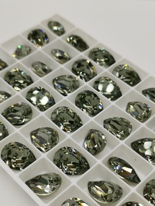 施华洛4320水滴尖底异形钻 日系大堆钻 DIY项链饰品补钻 黑钻石色