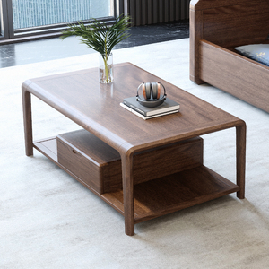 胡桃木全实木茶几现代简约小户型客厅沙发茶桌新中式木质泡茶台