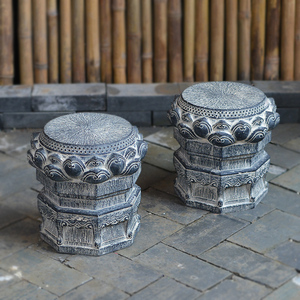 户外小板凳矮凳仿石凳石墩子底座水泥换鞋花园庭院门口石鼓盆景架