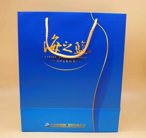 海之蓝袋子纸袋手提袋拎袋洋河酒厂蓝色经典52度42度520ml两瓶装