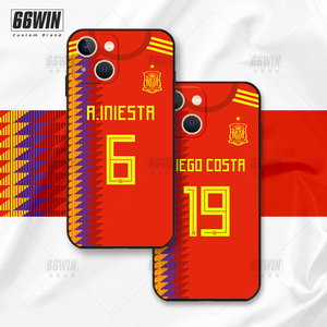 西班牙2018国家队迭戈科斯塔大卫席尔瓦蒂亚戈伊涅斯塔手机壳适用iPhone14Promax苹果13/12/11/xs/xr华为mate