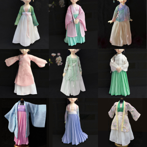 bjd6分娃衣1:1实物汉服纸样新手作汉服娃娃制版练习手工汉伊人diy