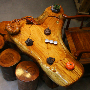 红椿木中式家具树根根雕茶台整体茶几茶海实木功夫茶桌原木ac6883