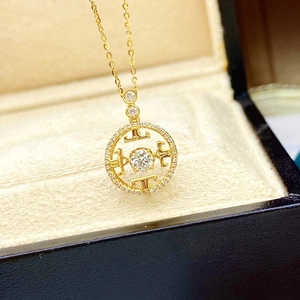 木品华生珠宝旗舰店天猫木品华生墨西哥蓝琥珀吊坠女款正品18k白金