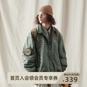 NOTHOMME 3M新雪丽山系MA1刺绣宽松翻领飞行员夹克棉衣棉服外套男