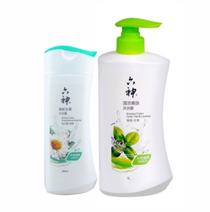 原厂出品 六神清凉爽肤沐浴露绿茶 甘草 1000ml加送400ml