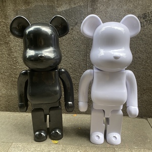 国产版bearbrick积木熊暴力熊 abs材料素体白胚流体熊diy手办模型