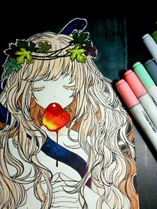 代画二次元漫画卡通动画q版人物画人物写生素描彩铅水彩马克笔画