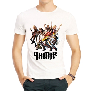 吉他英雄t恤衫春季白色短袖吉他高手衣服男女guitarherotshirt