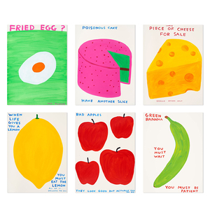 David Shrigley趣味水果艺术海报装饰画客餐厅画芯未装裱不要外框
