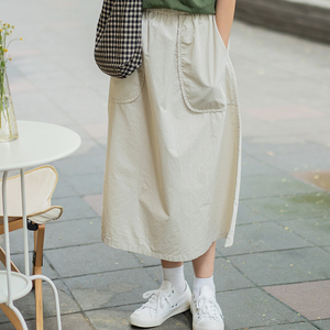 白色纯棉半身裙