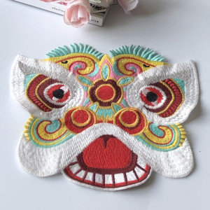 saskia中国风彩色狮子头刺绣布贴花大补丁衣服装饰辅料手工缝diy