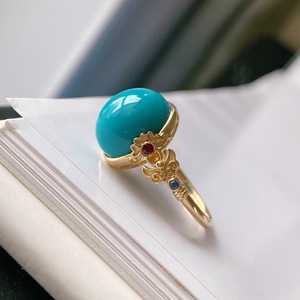 绿松石戒指女款天然