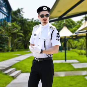 白色保安服工作服男夏季2024年物业礼宾服案场短袖衬衣形象岗制服