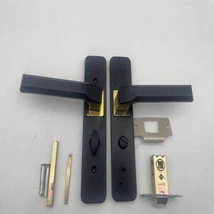 黑色加厚卫生间门锁钛镁合金铝合金厨房洗手间门锁厕所门锁无钥匙