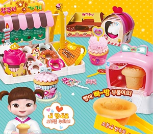 韩国小豆子儿童仿真烤面包店甜甜圈店角色扮演女孩过家家玩具