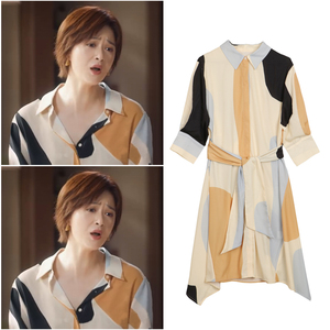 小舍得蒋欣田雨岚同款衣服2021春夏新款宽松系带雪纺碎花连衣裙女