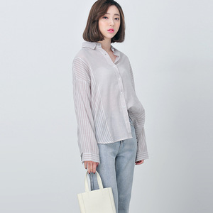 帛然boran女式衬衫春季新款宽松休闲舒适棉衬衣长袖打底上衣