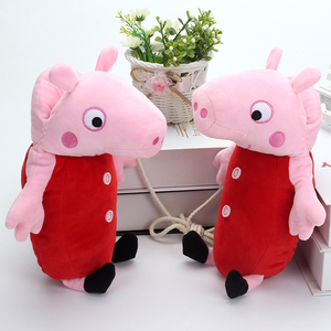 小猪佩奇手套冬季男女韩版可爱加绒加厚儿童卡通手套日系保暖挂脖