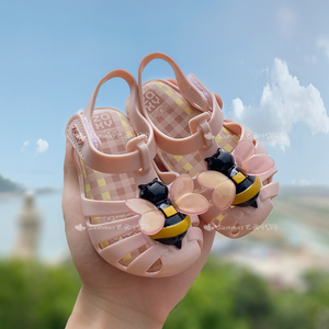 夏季新款巴西梅丽莎副牌zaxy儿童凉鞋果冻鞋蜜蜂包头软底童鞋女童