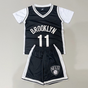 儿童短袖假两件篮球服篮网欧文11号球衣男女童夏装运动速_阿里巴巴找
