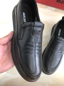 2021秋冬新款麦高皮鞋休闲鞋真皮男鞋套式软底工作鞋上班鞋