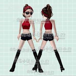 劲舞团最新款性感女生时尚气质红色衣服搭配套装发衣裤鞋7天永久6