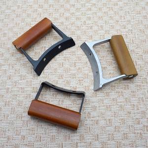 锅耳朵木柄炒锅铁锅防烫把手手柄2孔实木隔热耳把原木配件孔距40