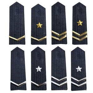 保安藏青色底板金属肩章保安服饰配件银色金色弯杠一星二星三星