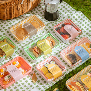 一次性餐盒寿司打包盒春游野餐水果食物便当饭盒甜品西点摆摊专用