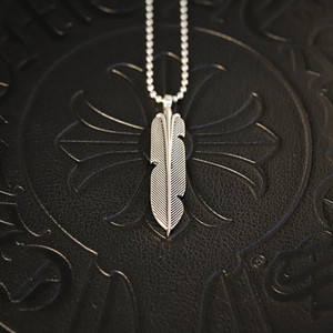 正品代购chrome hearts 克罗心 羽毛/叶子吊坠/项链925银情侣礼物