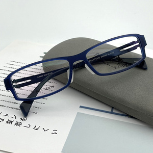 rouipolo眼镜框中性男女超轻碳纤维可配近视防蓝光超弹腿全框深蓝