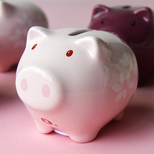 可爱礼物粉红猪猪萌宠小钱精致陶瓷摆件粉猪存钱罐装饰储蓄罐礼品