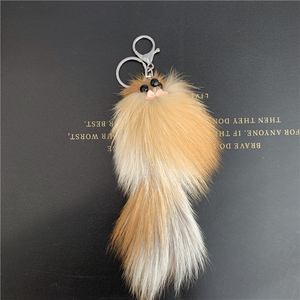 韩国可爱个性创意狐狸毛小鸟车钥匙扣挂饰毛绒包包挂件