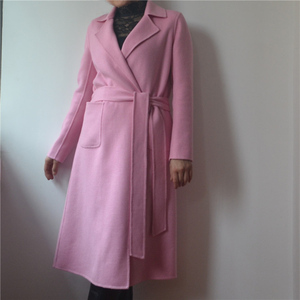 圣裁时装双面羊毛羊绒大衣女中长款高级定制2017新款秋冬手工外套