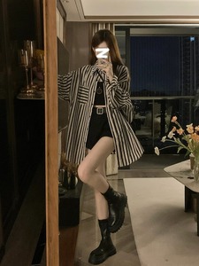 韩国慵懒风条纹衬衫2024新款女装春夏季长袖上衣宽松薄款衬衣外套