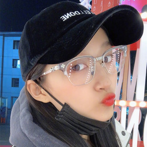 国内代购九二五克罗心眼镜框架透明半框近视平光男女关晓彤明星款