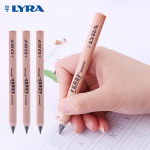 德国lyra艺雅原木三角杆加粗短杆铅笔儿童小学生文具粗芯不易断铅